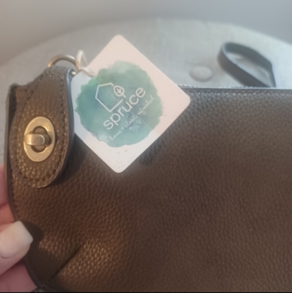 Spruce Olive Green Crossbody wallet clutch - Picture 2 of 4